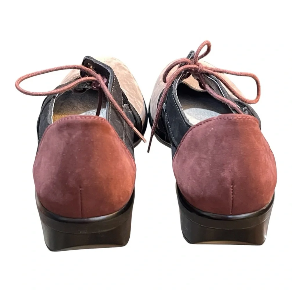Naot Mary Jane Alisio Two Tone Lace Up Nubuck Suede Shoes. 37‎ / US 6-6.5